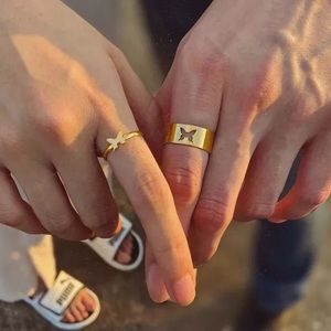 Matching butterfly ring set for friends or couples